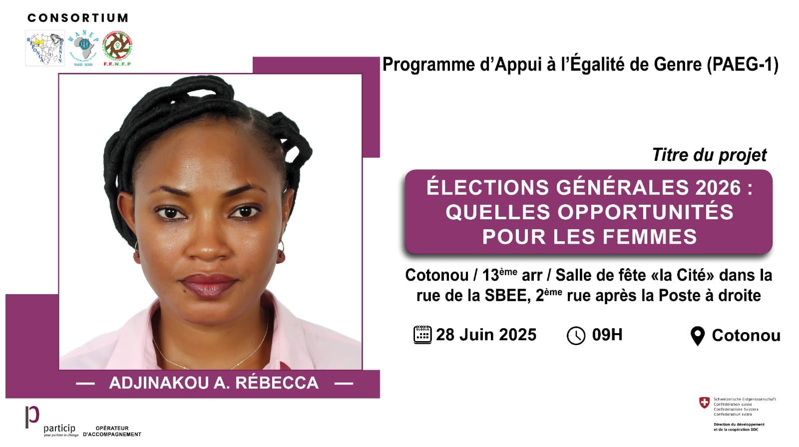 Rébecca ADJINAKOU,  au service de la cause des femmes