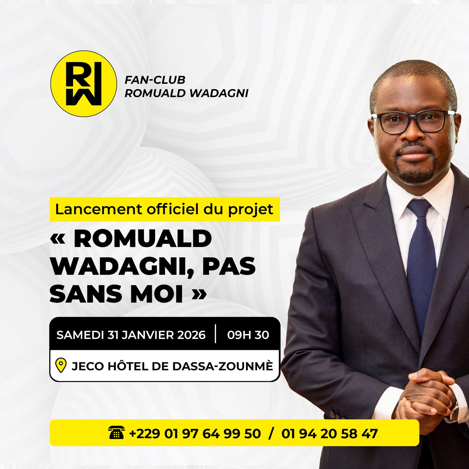 Le Fan-Club Romuald Wadagni attendu ce samedi 31 janvier à Jeco Hôtel de Dassa-Zounmè
