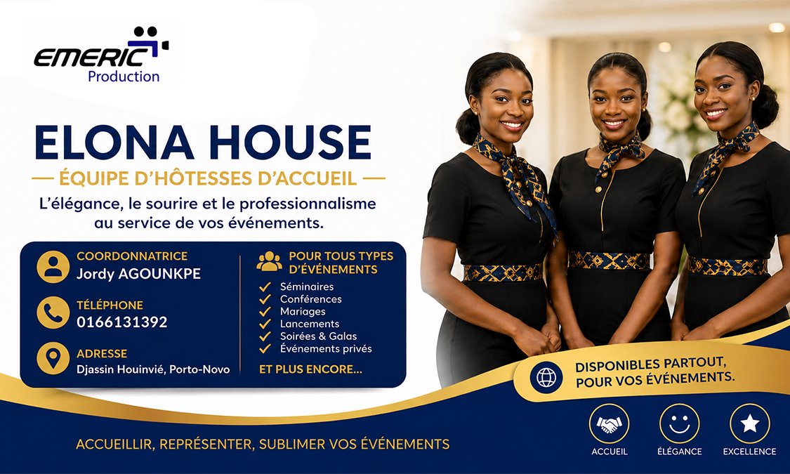 La Coordinatrice Jordy AGOUNKPE met à disposition une équipe qualifiée pour tous les événements