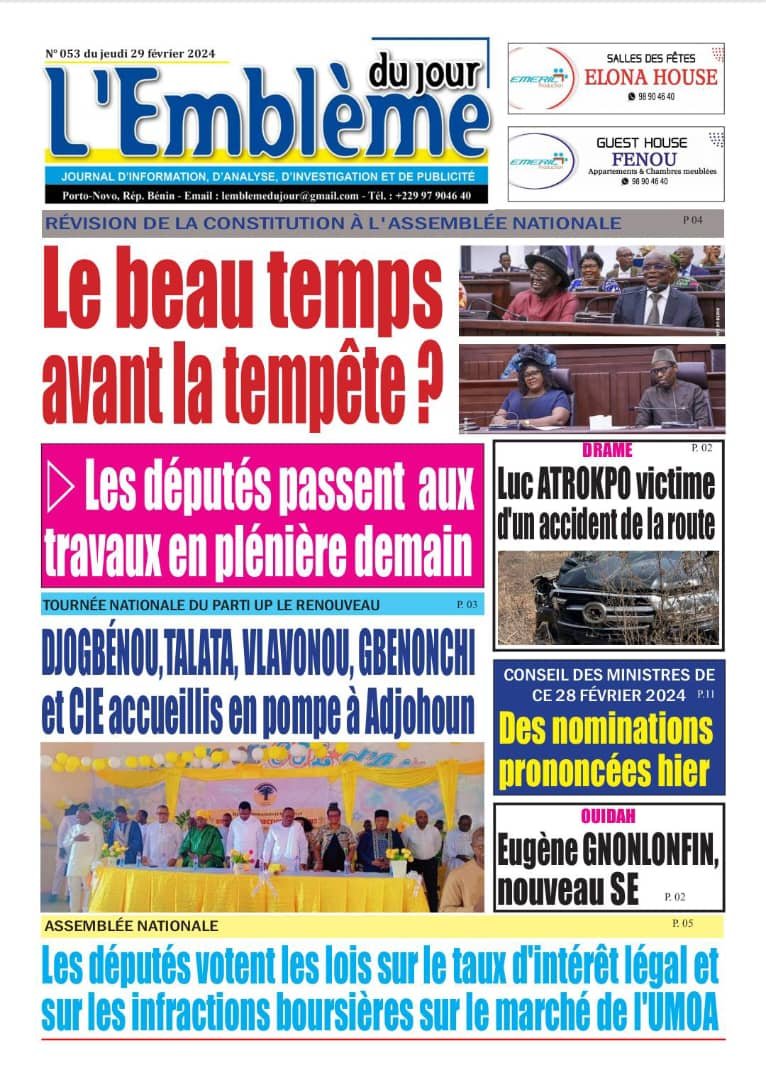 Parution du 29/02/2024