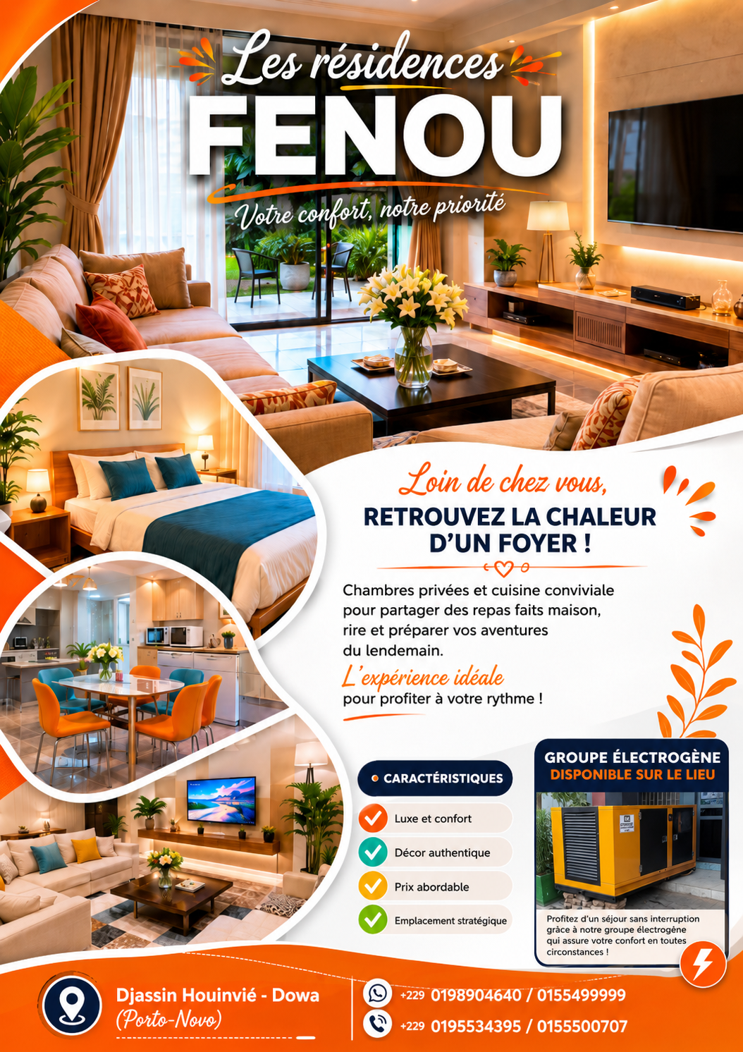 LES RÉSIDENCES FENOU : Appartements et Chambres meublés à Porto-Novo