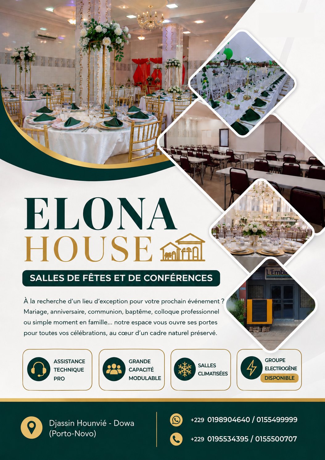 ELONA HOUSE : Salles de fête et de conférence à Porto-Novo
